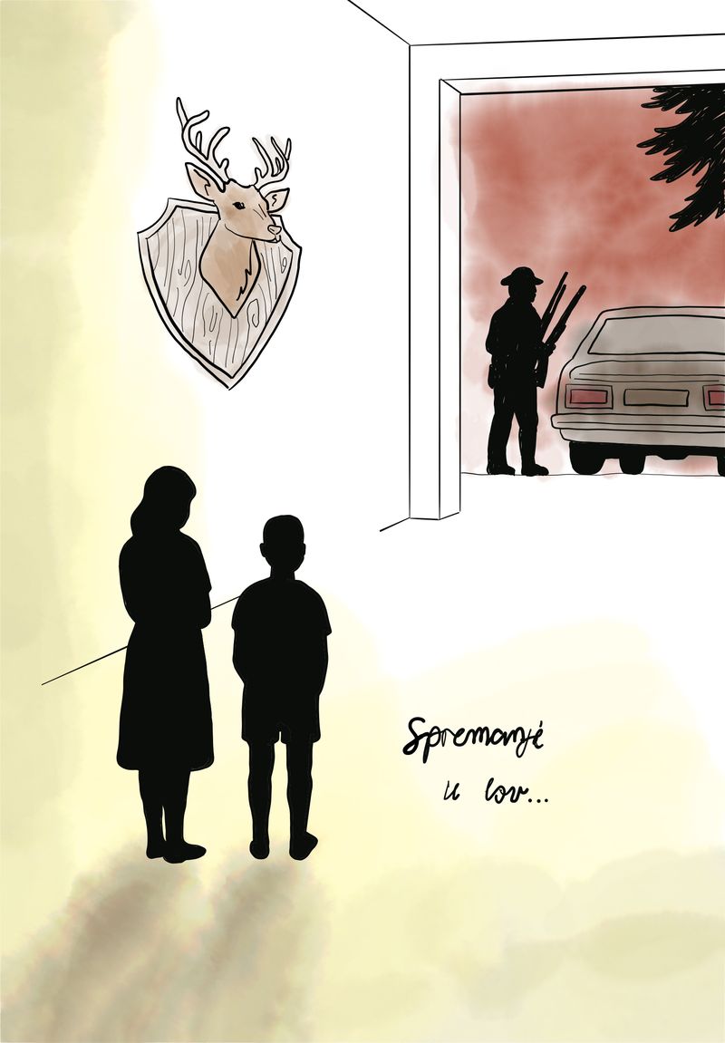 Illustration of a fox in the forest from the book